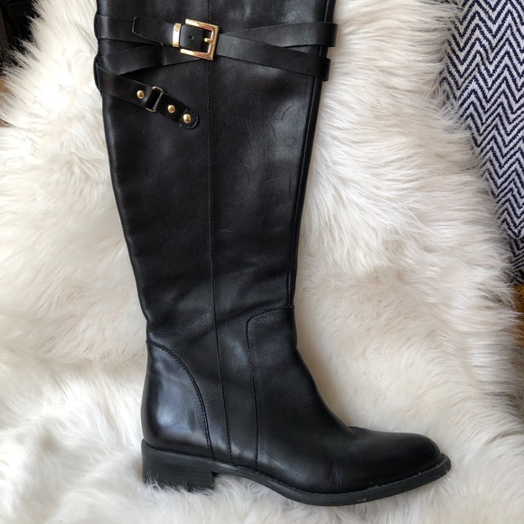 Franco Sarto knee high black leather boots - Picture 3 of 8